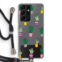 Sanseveria: Samsung Galaxy S21 Ultra Transparant Hoesje met koord