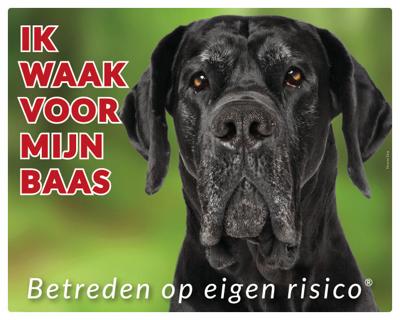 Deense Dog Zwart Waakbord Deense Dog Zwart Waakbord