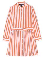 Ralph Lauren Kids robe ceinturée à rayures - Orange