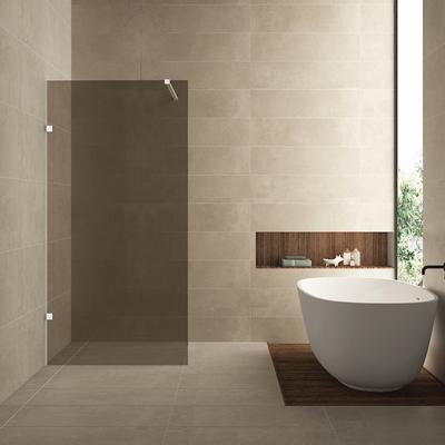Inloopdouche Wiesbaden Less 100x200 cm 8 mm Nano Vintage Brons Glas Mat Wit