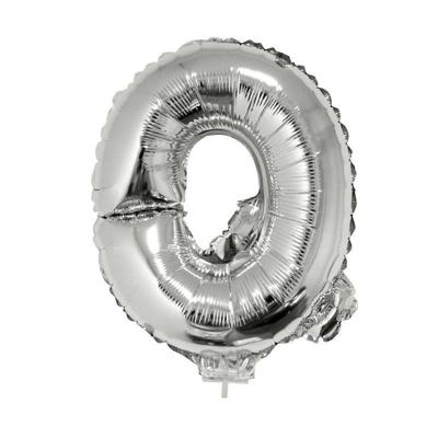 Folieballon letter Q - 41 cm - zilver - feestdecoratie - versiering