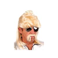 Verkleed pruik - blond haar - gladde jongen - herenpruik - matje