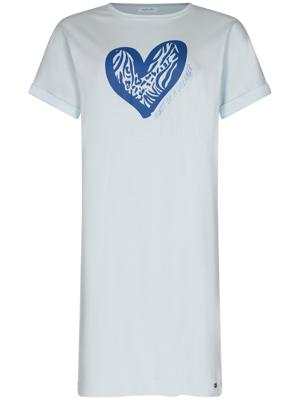 Katoenen nachthemd blauw hart