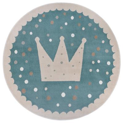 Vloerkleed Kids Crown Rond Blauw Ø 100 Cm Home Collectie - Dekbed-Discounter.nl