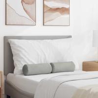 VidaXL Bolster kussens 2 stuks lichtgrijs ø 15 x 40 cm microvezel stof