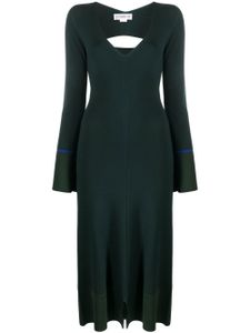 Victoria Beckham robe mi-longue à découpe au dos - Vert