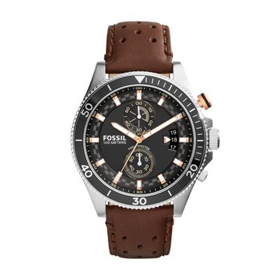 Horlogeband Fossil CH2944 Leder Bruin 22mm