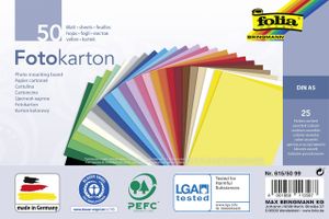 Fotokarton Folia A5 pak ÃƒÆ' 50 vel assorti 270 g/m2