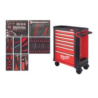 Milwaukee TOOLGUARD™ Gevulde stalen gereedschapswagen rood 78cm EU standaard uitvoering 206-delig - 4932498185
