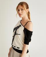 Zip73 Top One Shoulder Z25/109/03/001 T-shirt Korte Mouw 001 Black