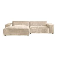 by fonQ Chunky Hoekbank met Chaise Longue Links - Ivoor - Rib