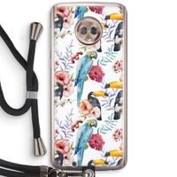 Bloemen tukan: Motorola Moto G6 Transparant Hoesje met koord