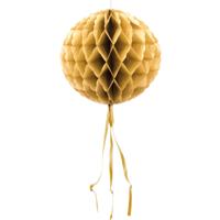 Decoratie bol - gold - 30 cm - crepe papier - versiering - feestversiering