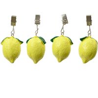 Decoris tafelkleedgewichten - 4x - citroen - ijzer - geel - Tafelkleedgewichten - thumbnail
