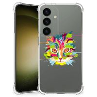 Samsung Galaxy S24 Stevig Bumper Hoesje Cat Color - thumbnail