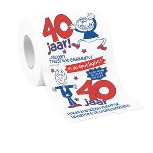 Rollen toiletpapier 40 jaar man verjaardagscadeau decoratie/versiering