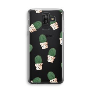 Cactusprint roze: Samsung Galaxy J8 (2018) Transparant Hoesje
