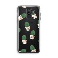 Cactusprint roze: Samsung Galaxy J8 (2018) Transparant Hoesje
