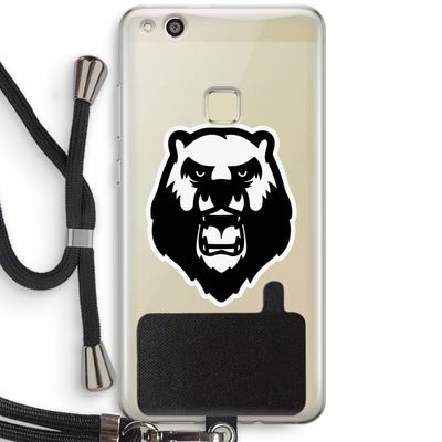 Angry Bear (white): Huawei Ascend P10 Lite Transparant Hoesje met koord