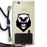 Angry Bear (white): Huawei Ascend P10 Lite Transparant Hoesje met koord