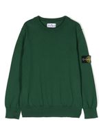 Stone Island Junior pull en coton à patch logo - Vert