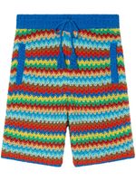 Alanui short Over The Rainbow en crochet - Bleu