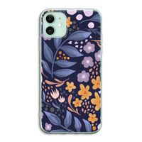Flowers with blue leaves: iPhone 11 Transparant Hoesje