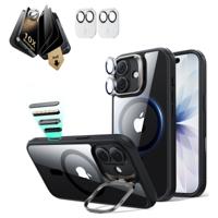 iPhone 17 Bundle Classic Hybrid Magnetic Case (Stash Stand) and Armorite Pro Privacy Screen Protector - Clear Black