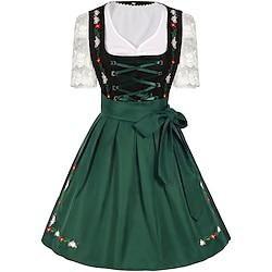 Carnaval Oktoberfest bier Kostuum Jurken Dirndl Trachtenkleider hulp in de huishouding Bavarian Duits München Weiden Dames Doek in traditionele stijl Kleding Schort Lightinthebox