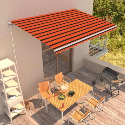 Luifel handmatig uittrekbaar 450x300 cm oranje en bruin