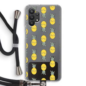 Ananas: Samsung Galaxy A32 5G Transparant Hoesje met koord