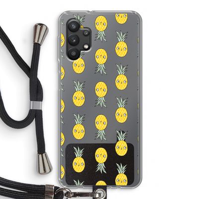 Ananas: Samsung Galaxy A32 5G Transparant Hoesje met koord
