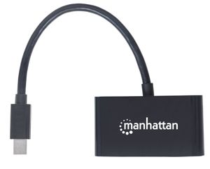 Manhattan 152709 DisplayPort / VGA / HDMI Adapter [1x Mini-DisplayPort stekker - 1x VGA-bus, HDMI-bus] Zwart 16.00 cm