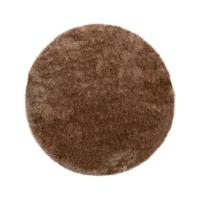 Tapeso Rond hoogpolig vloerkleed velvet - Posh bruin - 120 cm rond