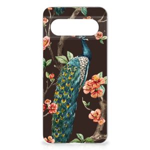 Google Pixel 8 TPU Hoesje Pauw met Bloemen