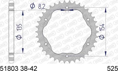 AFAM Chain wheel 525 40z alu black f.pcd