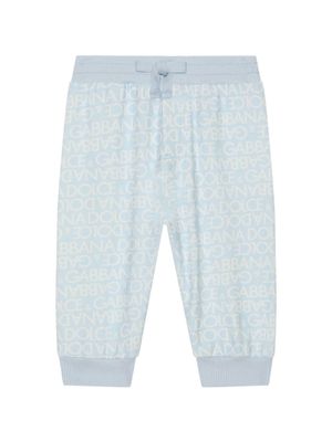 Dolce & Gabbana Kids legging à logo imprimé - Bleu