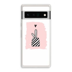 Zwart-wit cactus: Google Pixel 6 Pro Transparant Hoesje