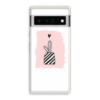 Zwart-wit cactus: Google Pixel 6 Pro Transparant Hoesje
