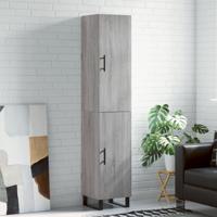 Hoge kast 34,5x34x180 cm bewerkt hout grijs sonoma eikenkleurig