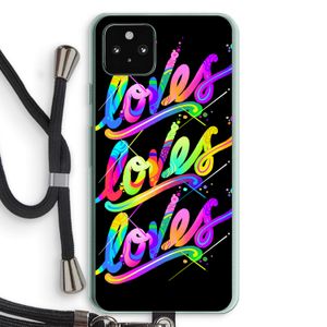 Loves: Pixel 5a 5G Transparant Hoesje met koord