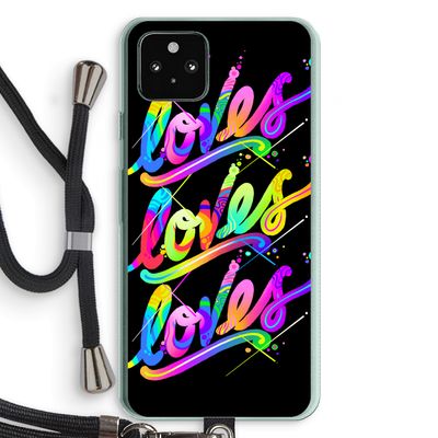 Loves: Pixel 5a 5G Transparant Hoesje met koord