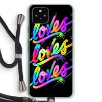 Loves: Pixel 5a 5G Transparant Hoesje met koord