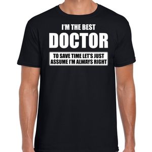 The best doctor - always right t-shirt cadeau dokter / huisarts zwart heren 2XL  -