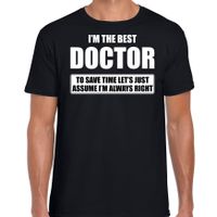 The best doctor - always right t-shirt cadeau dokter / huisarts zwart heren 2XL  - - thumbnail