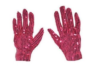Handschoenen fuchsia pailletten