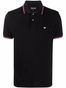 Emporio Armani polo à logo imprimé - Noir