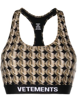 VETEMENTS brassière de sport à dos nageur - Noir
