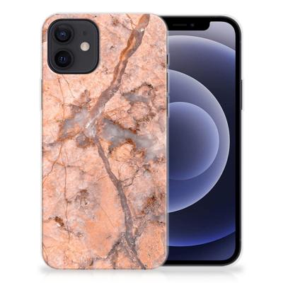 iPhone 12 | 12 Pro (6.1") | TPU | Siliconen hoesje | Marmer Oranje