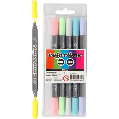 Creativ Company Dubbelzijdige stiften - pastelkleuren, 6st.